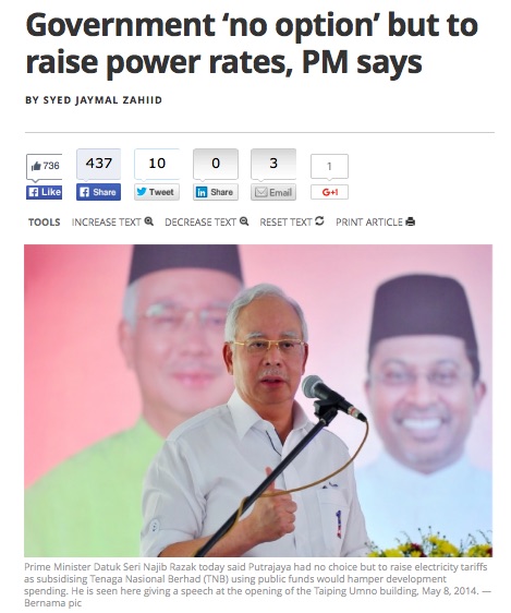 PM increased electricity rates after throwing away RM18 billion to buy IPPs